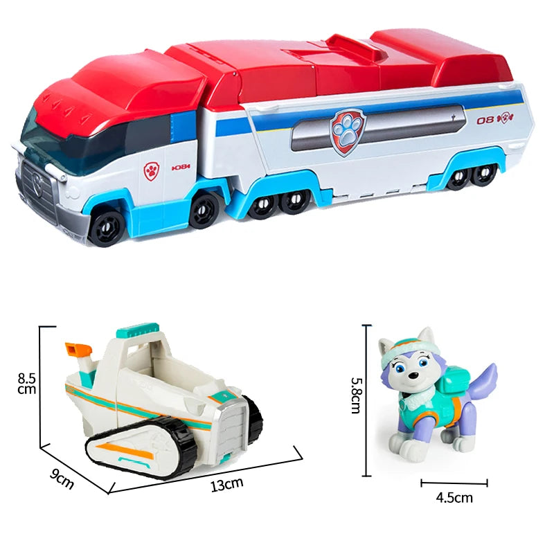 Paw Patrol-Bus de Sauvetage en PVC pour Enfant, Figurine de Chien Déformé, Véhicule de Dessin Animé, Modèle