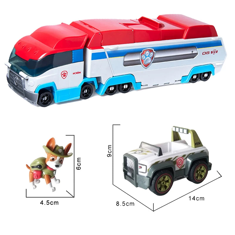Paw Patrol-Bus de Sauvetage en PVC pour Enfant, Figurine de Chien Déformé, Véhicule de Dessin Animé, Modèle