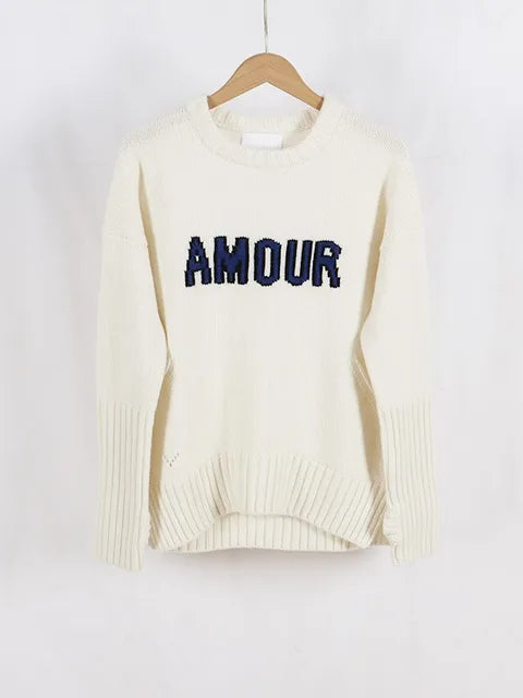 Pull mi-long à col roulé pour femme, impression de lettres, vêtements d'extérieur, automne et hiver, nouveau