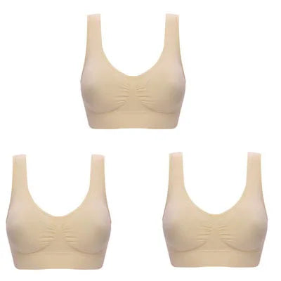 Soutien-gorge sexy sans couture pour femmes, sous-vêtements sans fil, confortable, soutien-gorge grande taille, 3 pièces par ensemble