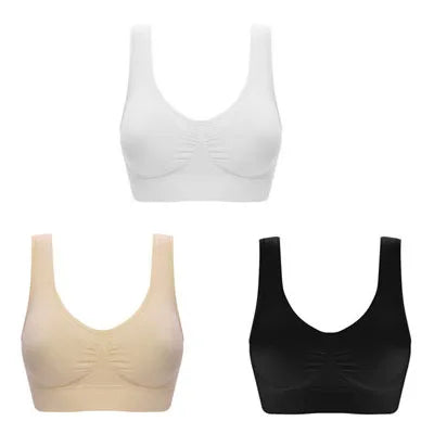 Soutien-gorge sexy sans couture pour femmes, sous-vêtements sans fil, confortable, soutien-gorge grande taille, 3 pièces par ensemble