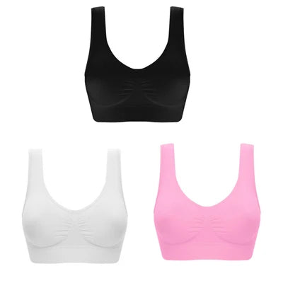 Soutien-gorge sexy sans couture pour femmes, sous-vêtements sans fil, confortable, soutien-gorge grande taille, 3 pièces par ensemble