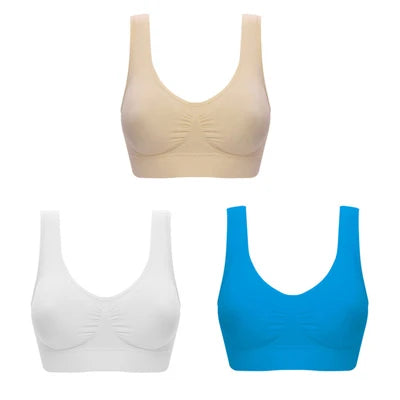 Soutien-gorge sexy sans couture pour femmes, sous-vêtements sans fil, confortable, soutien-gorge grande taille, 3 pièces par ensemble