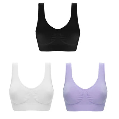 Soutien-gorge sexy sans couture pour femmes, sous-vêtements sans fil, confortable, soutien-gorge grande taille, 3 pièces par ensemble