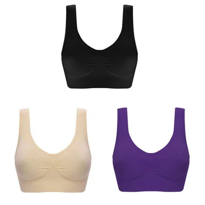 Soutien-gorge sexy sans couture pour femmes, sous-vêtements sans fil, confortable, soutien-gorge grande taille, 3 pièces par ensemble